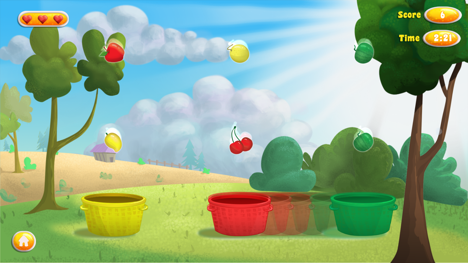 Fruity Baskets Game Play Screenshot.