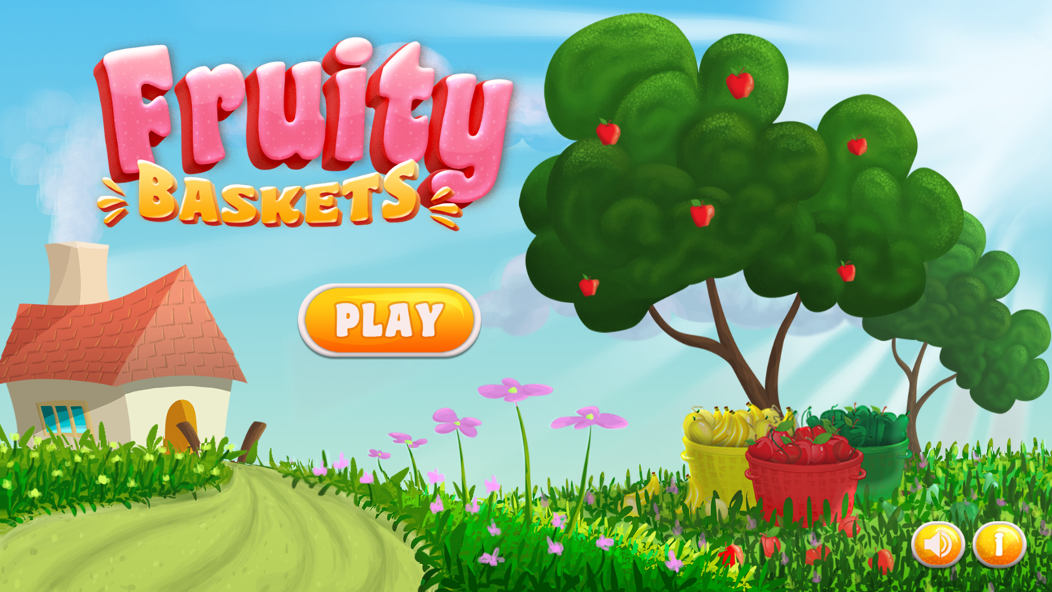 Fruity Baskets Game Welcome Screen Screenshot.