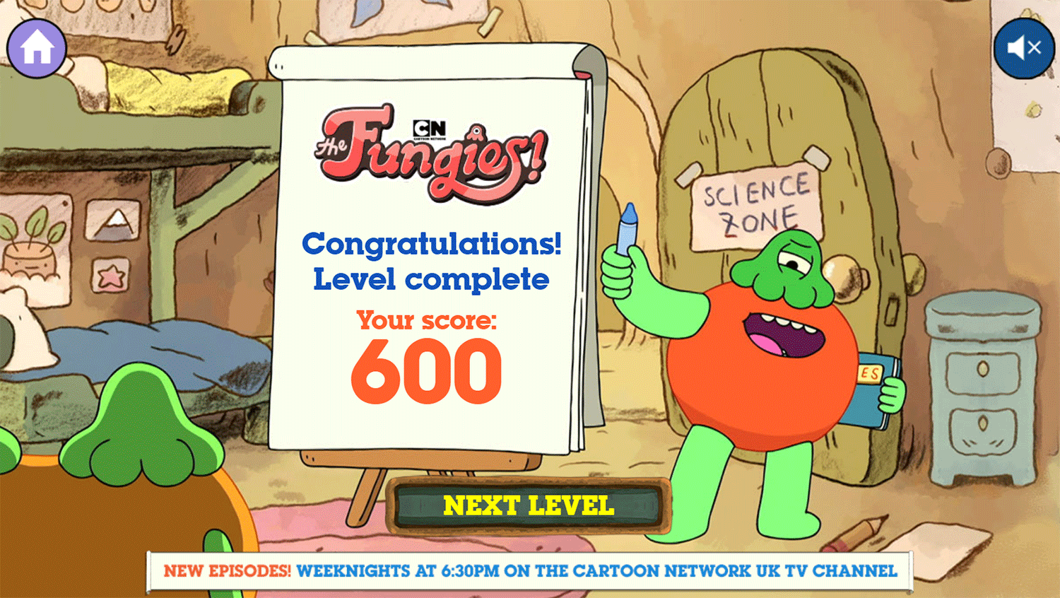 The Fungies Fungie Finder Game Score Screenshot.