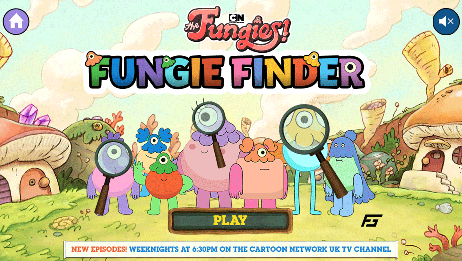 The Fungies Fungie Finder Game Welcome Screen Screenshot.