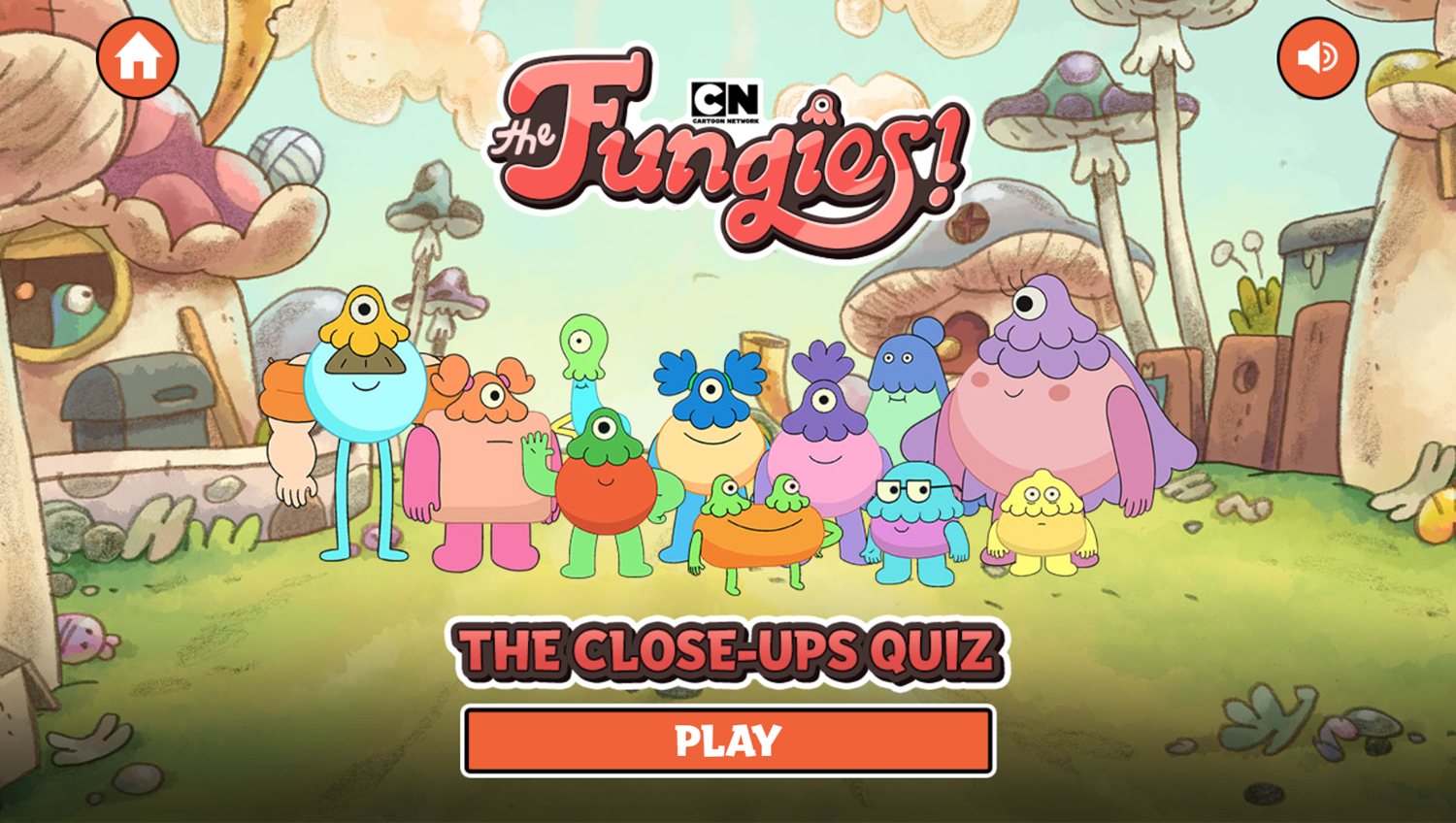 Fungies The Close-Ups Quiz Game Welcome Screen Screenshot.