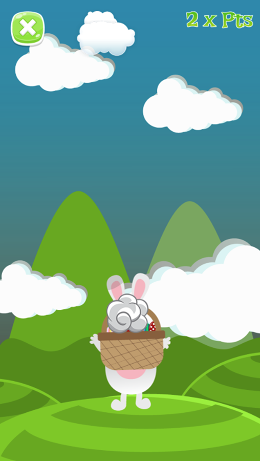 Funny Bunny Game Catching a Center Column Easter Egg Screenshot.