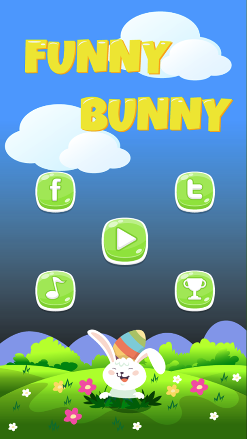 Funny Bunny Game Welcome Screen Screenshot.