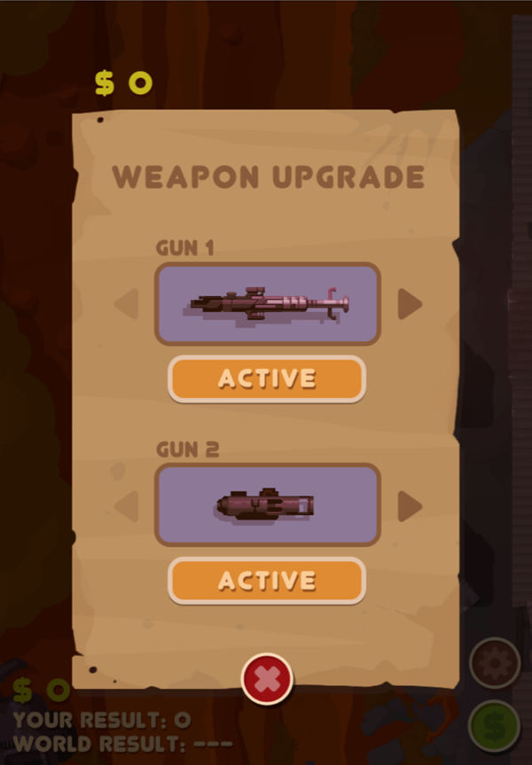 Furious Road Game Weapon Upgrade Screenshot.