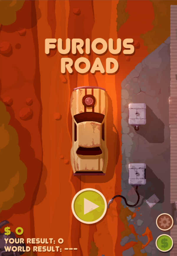 Furious Road Game Welcome Screen Screenshot.