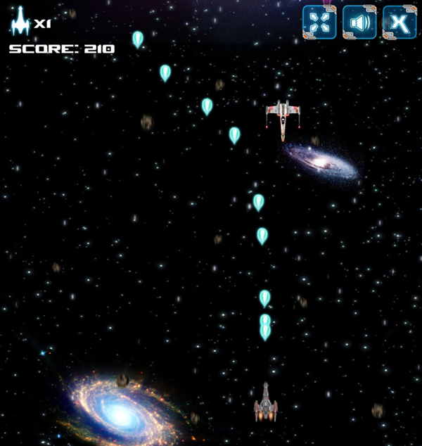 Galactic War Shooter Game Play Screenshot.