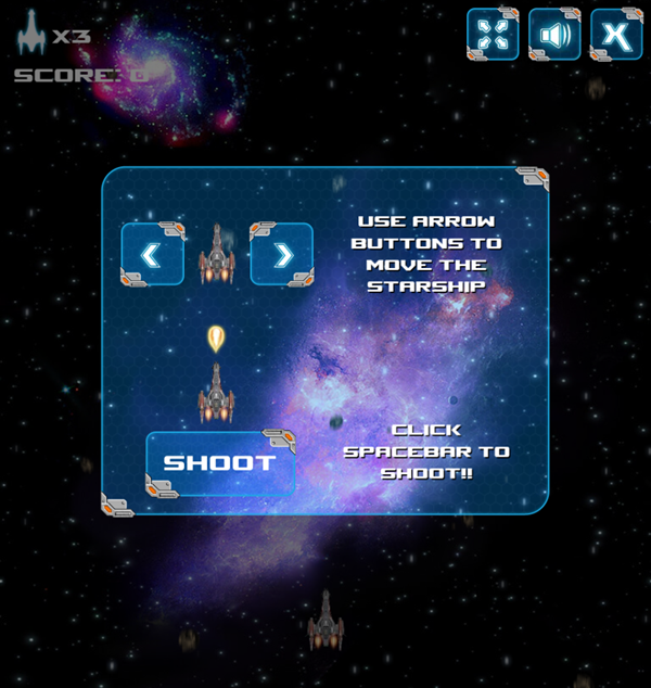 Galactic War Shooter How To Play Screenshot.