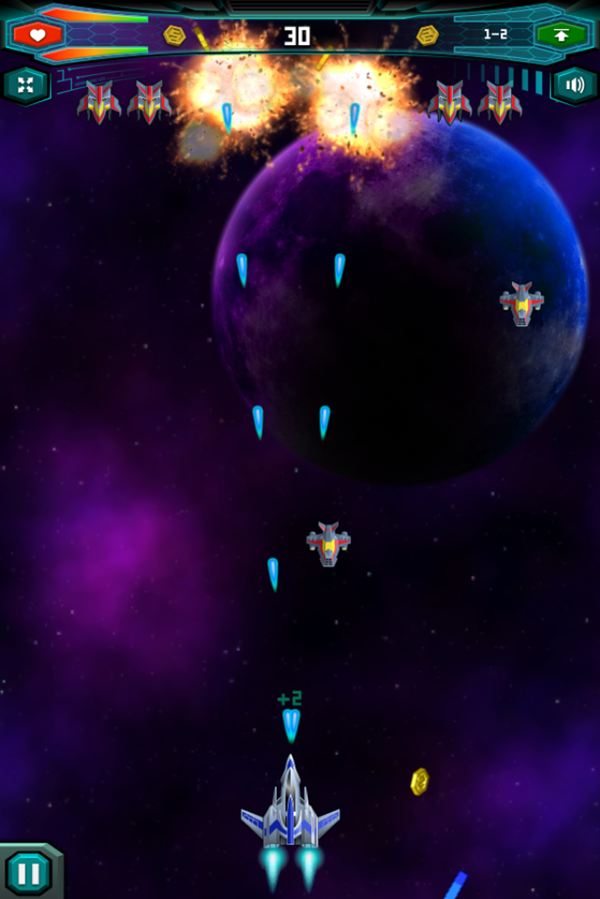 Galaxy Warriors Game Play Screenshot.