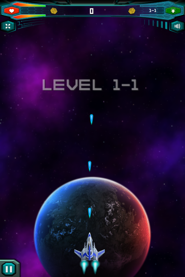 Galaxy Warriors Game Start Screenshot.