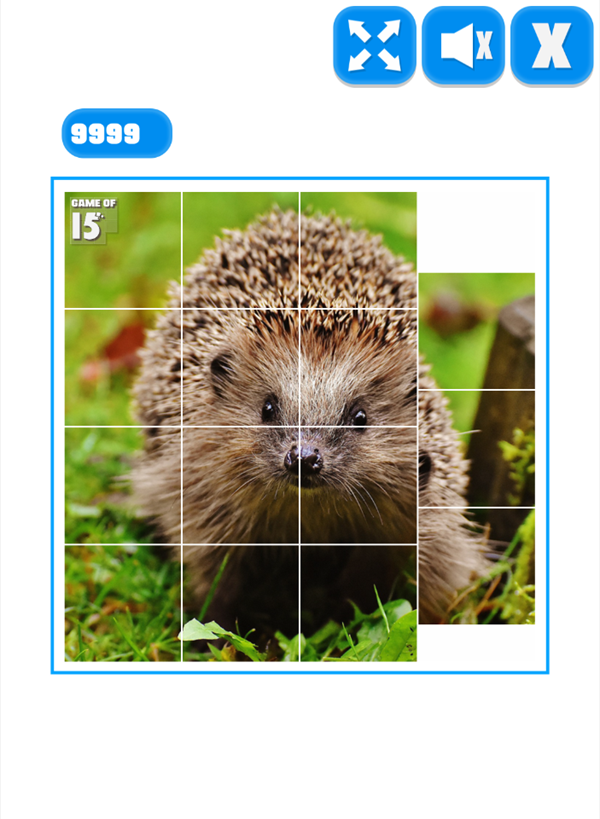 Game of 15 Slide Puzzle Game Shuffling Screenshot.