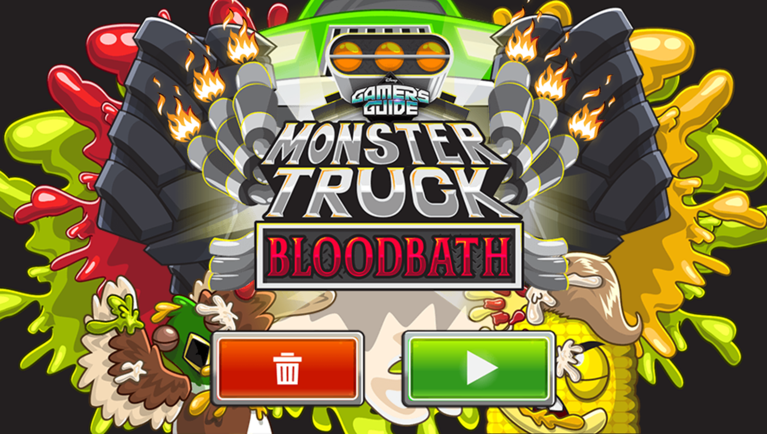 Gamer's Guide Monster Truck Bloodbath Game Welcome Screen Screenshot.