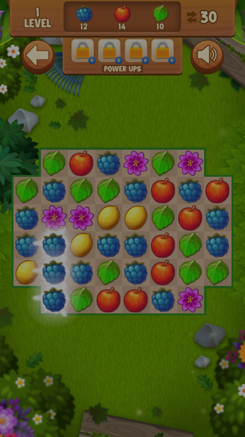 Garden Match Saga Game Level Start Screenshot.