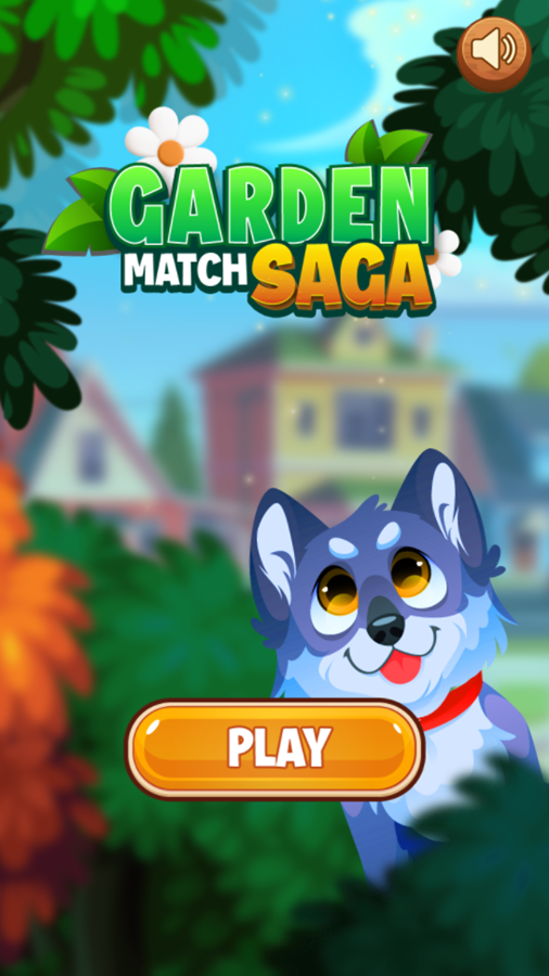 Garden Match Saga Game Welcome Screen Screenshot.