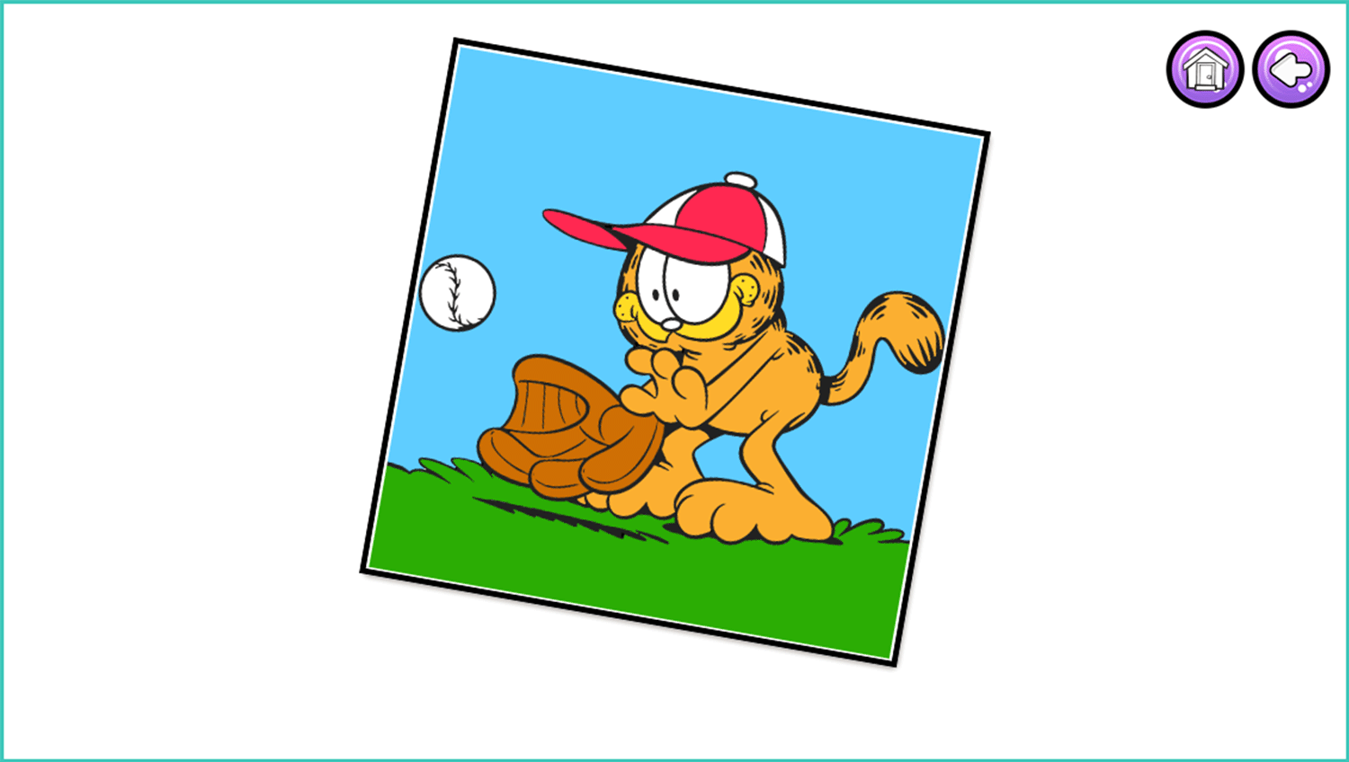 Garfield Coloring Book Game Page Complete Screenshot.