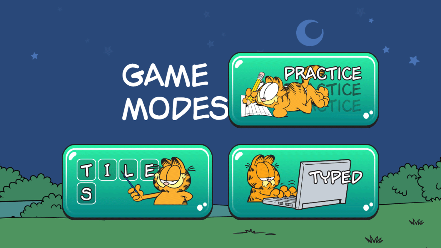 Garfield Sentences Game Game Mode Screenshot.