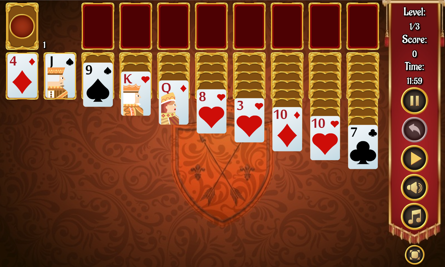 Gargantua Double Klondike Game Screenshot.