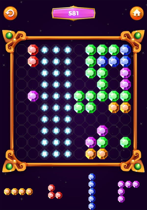 Gem Block Game Progress Screenshot.