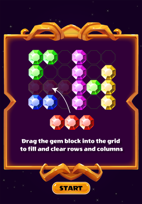 Gem Block Game How To Play Screenshot.