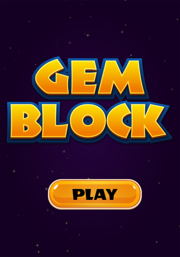 Gem Block Game Welcome Screen Screenshot.