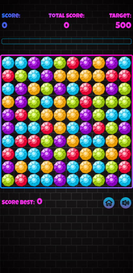 Gems Pop Game Start Screenshot.