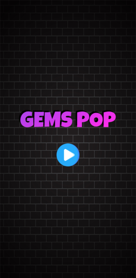 Gems Pop Game Welcome Screen Screenshot.