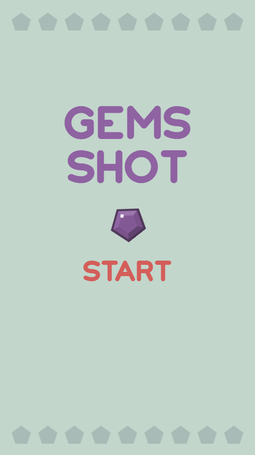 Gems Shot Game Welcome Screen Screenshot.