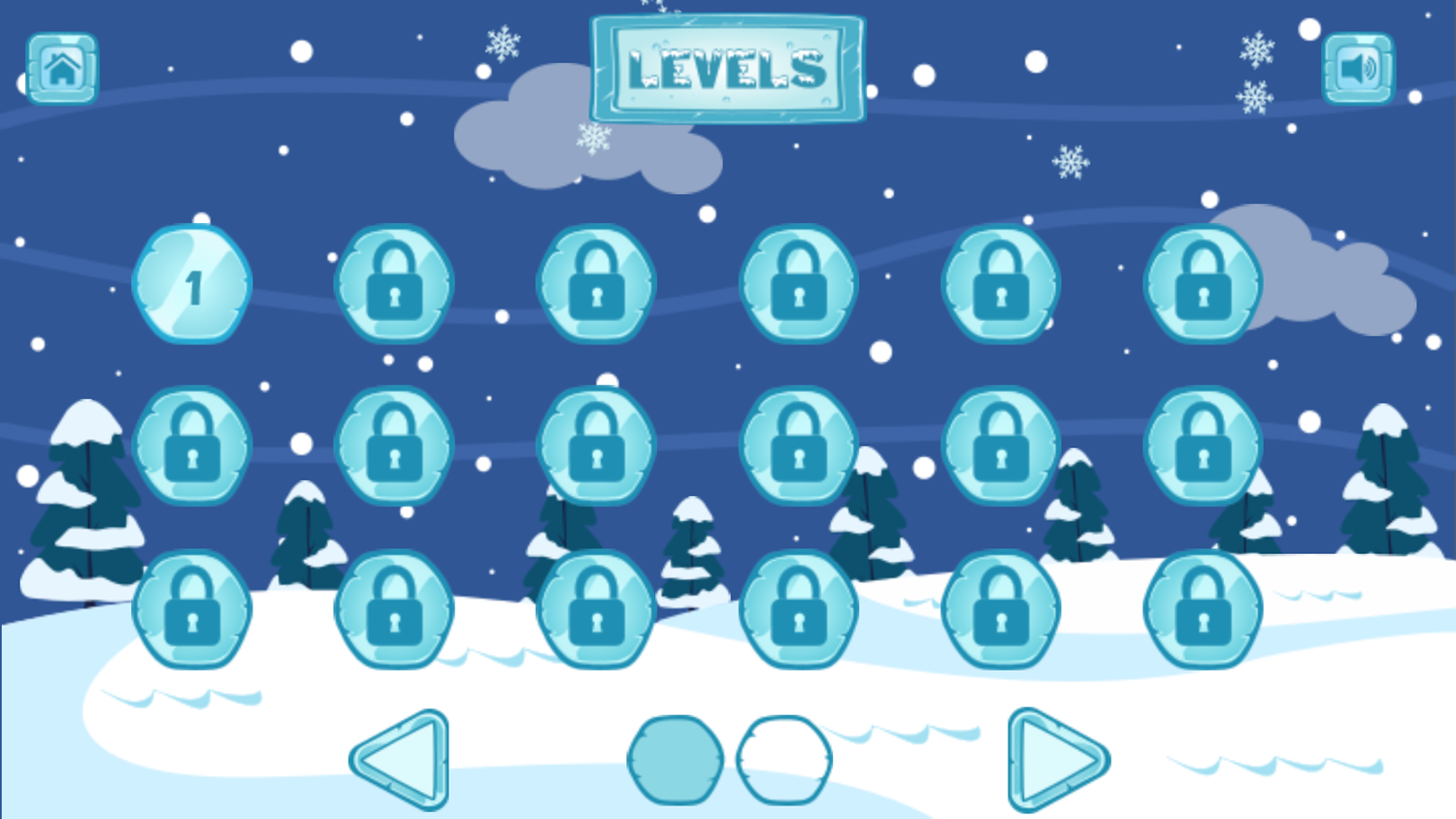 Geometry Penguin Game Level Select Screenshot.