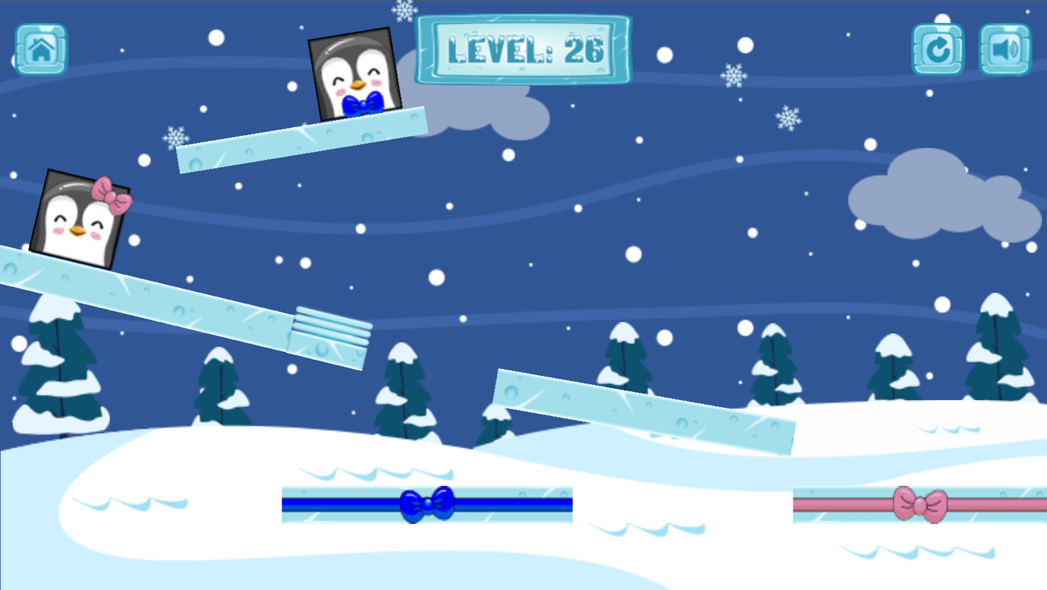 Geometry Penguin Game Level With a Spring Screenshot.