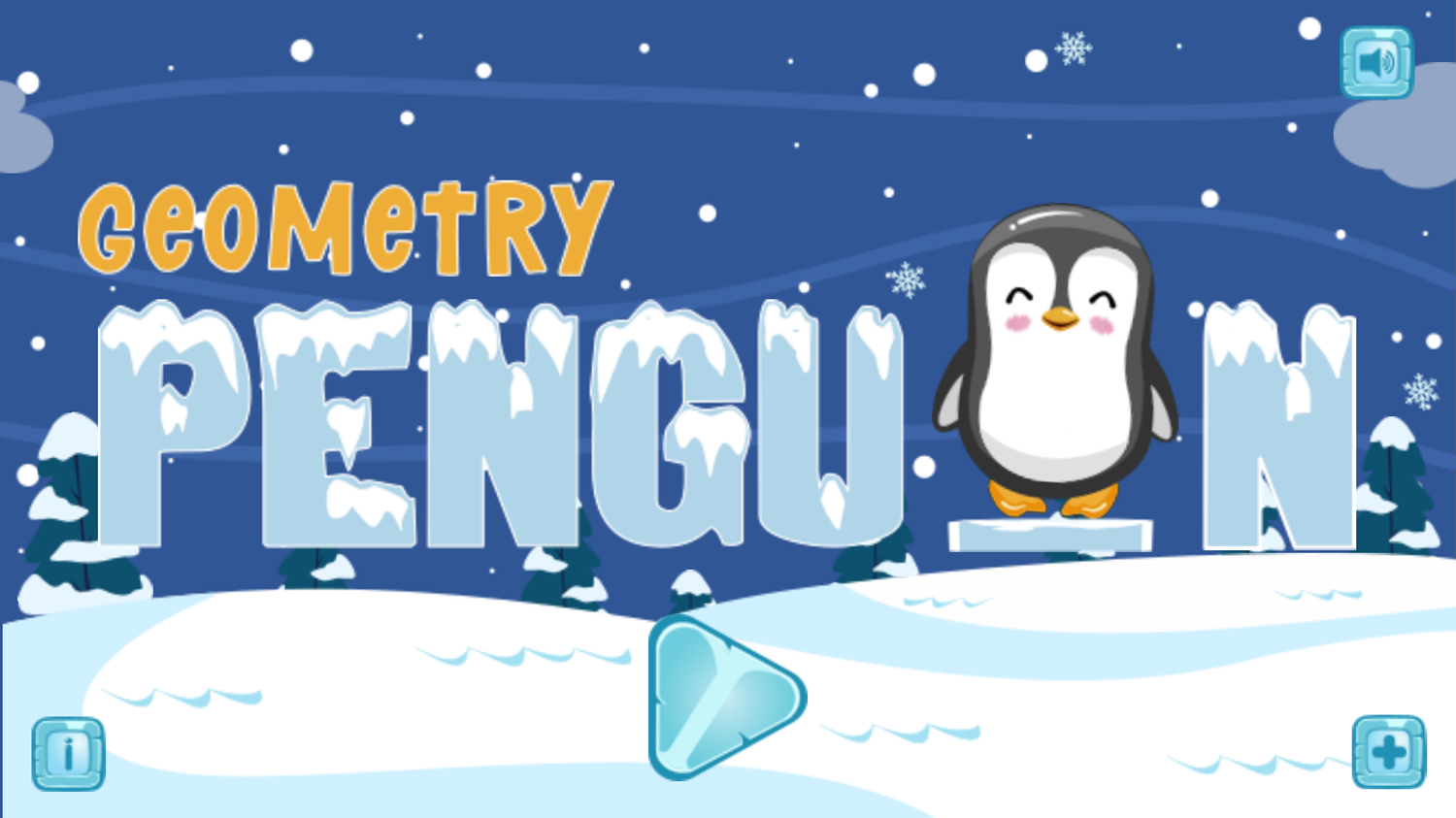 Geometry Penguin Game Welcome Screen Screenshot.