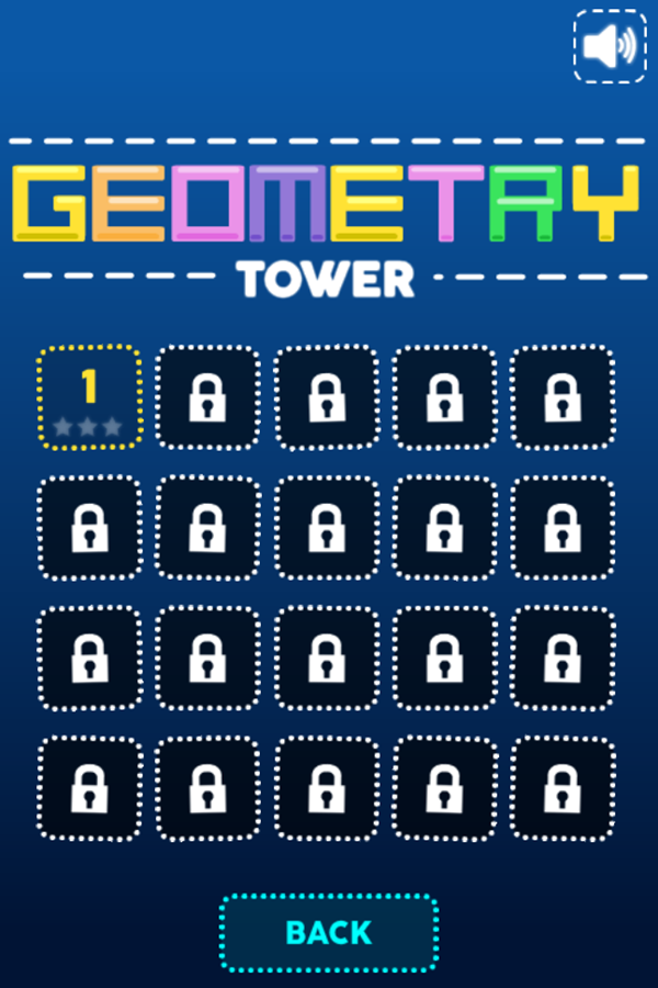 Geometry Tower Game Level Select Screenshot.