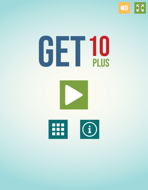 Get 10 Plus Game Welcome Screen Screenshot.