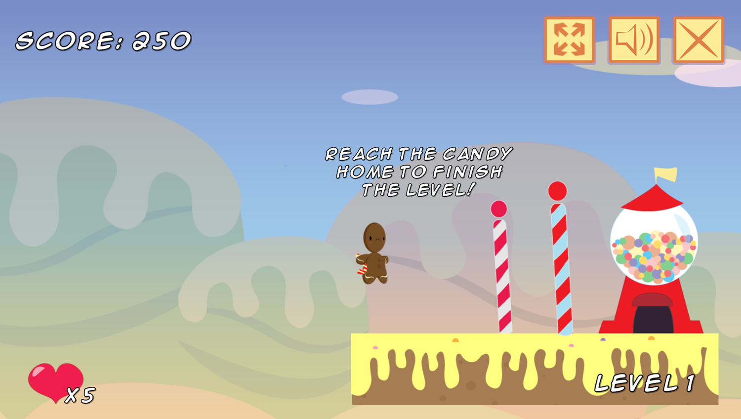 Gingerman Rescue Game Finish Line Screenshot.