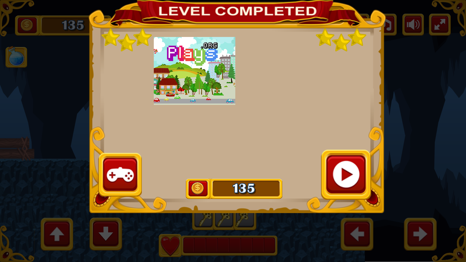 Girl Adventurer Game Level Score Screenshot.