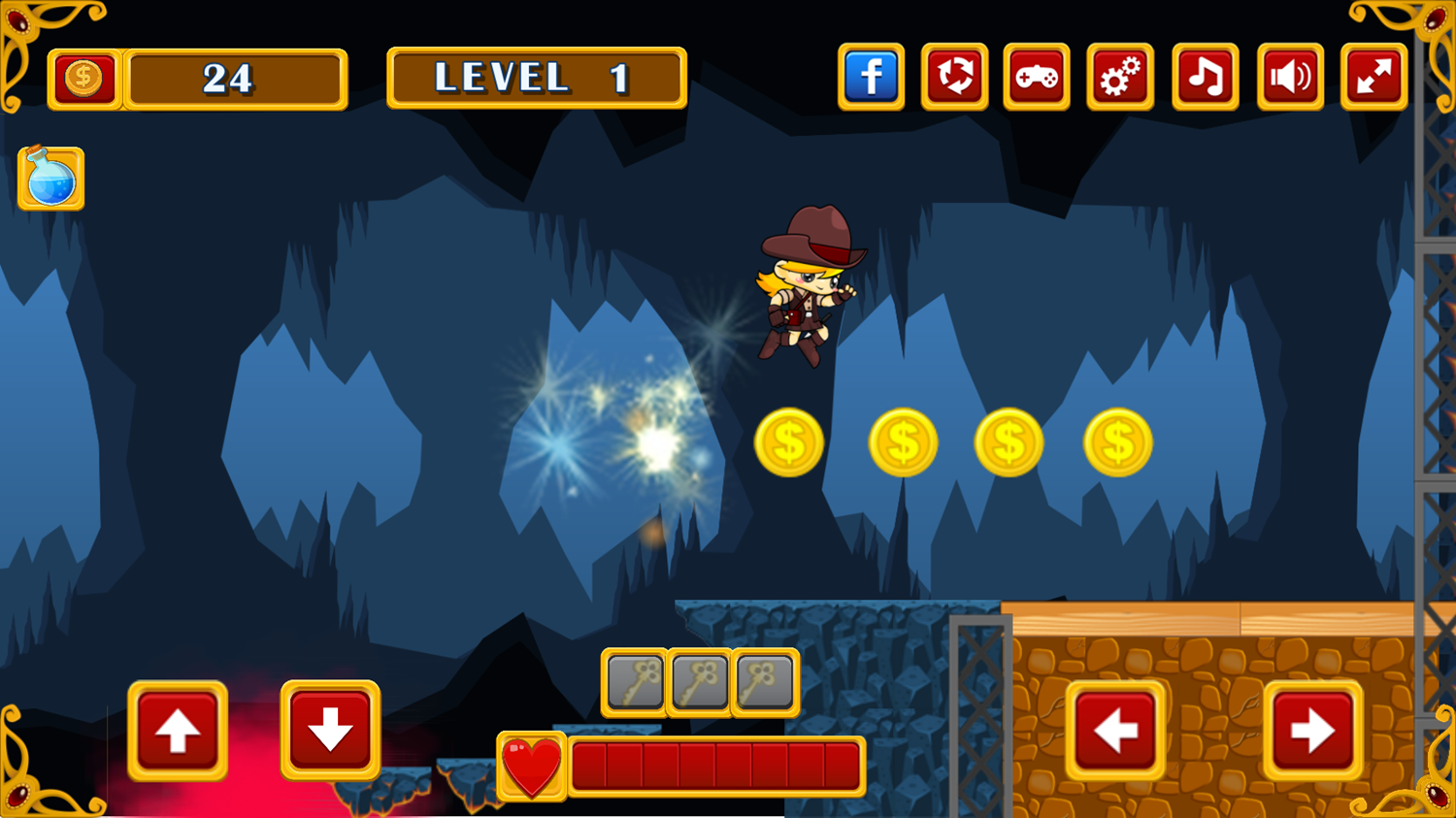 Girl Adventurer Game Platforming Screenshot.