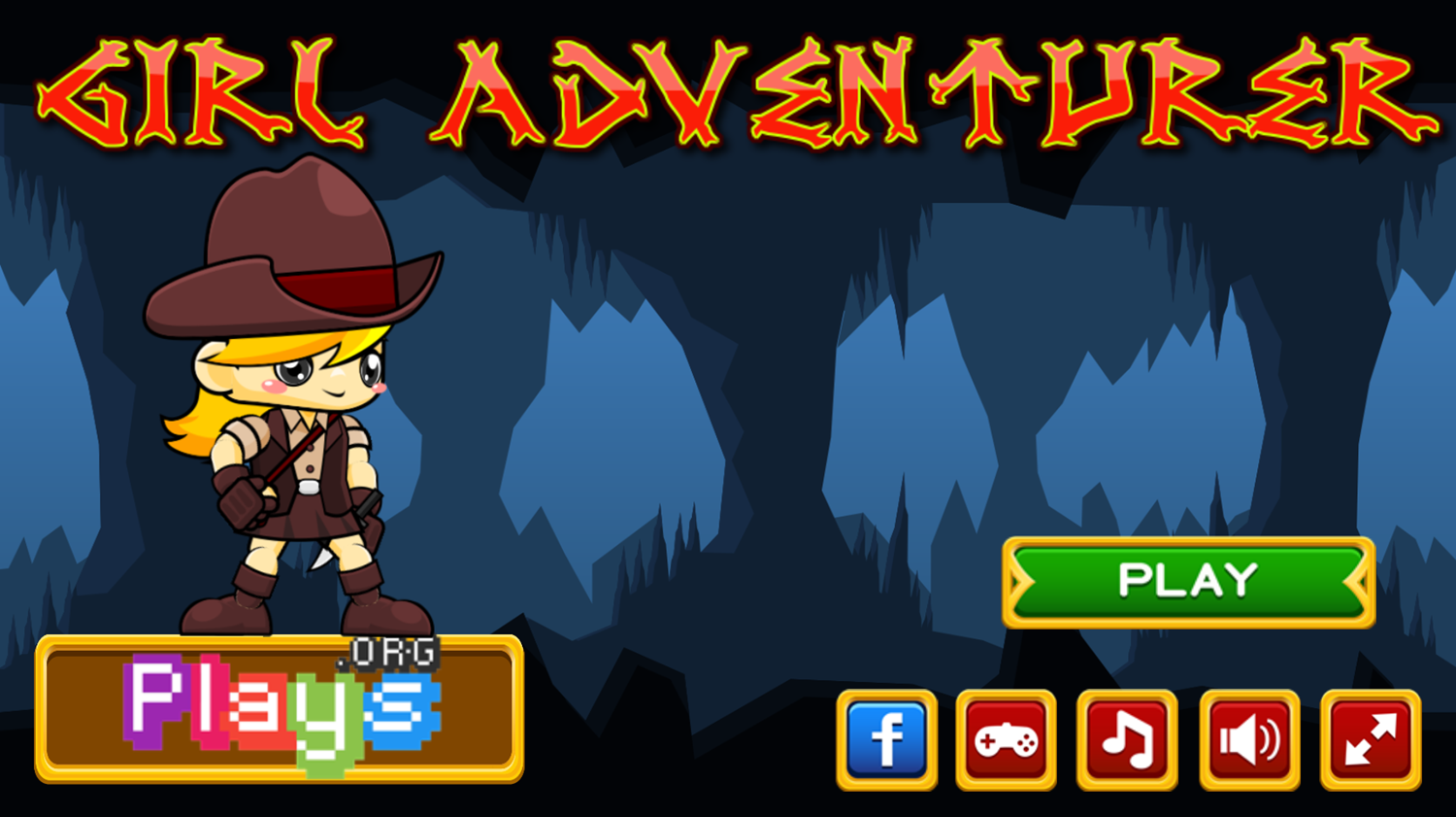 Girl Adventurer Game Welcome Screen Screenshot.