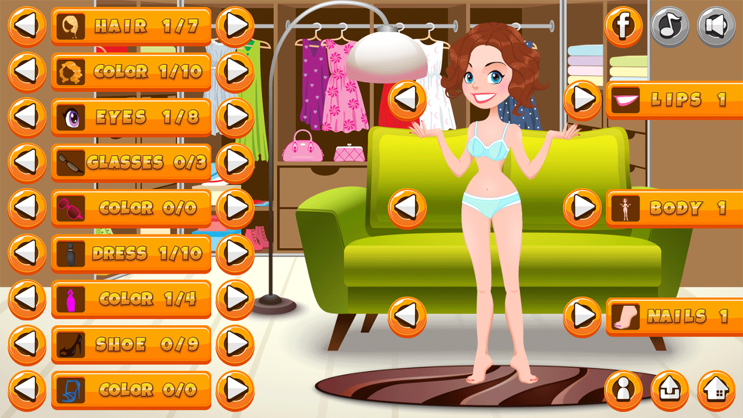 Girl Dress Up Game Base Model Screenshot.
