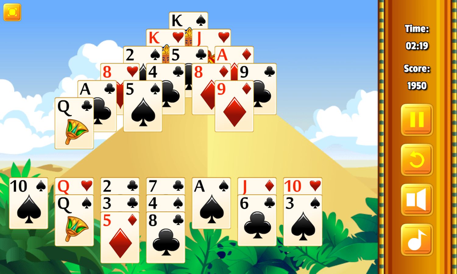 Giza Solitaire Game Play Screenshot.