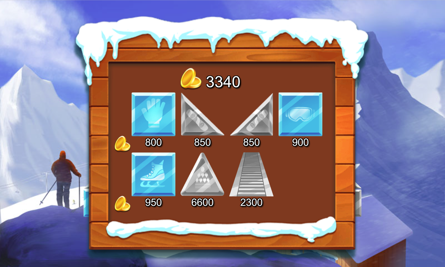 Glacier Solitaire Game Block Buying Screen Screenshot.