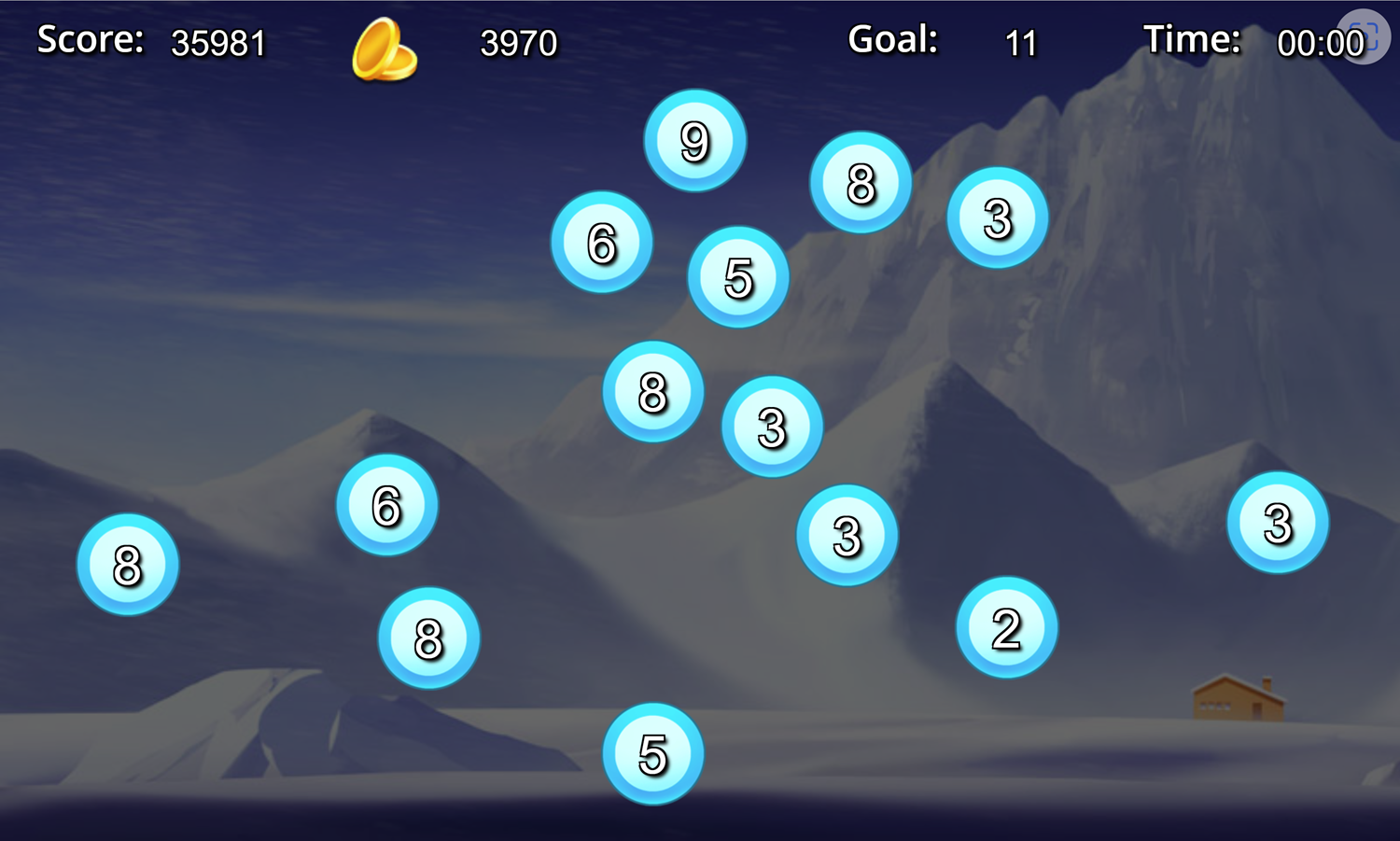 Glacier Solitaire Game Button Matching Screen Screenshot.