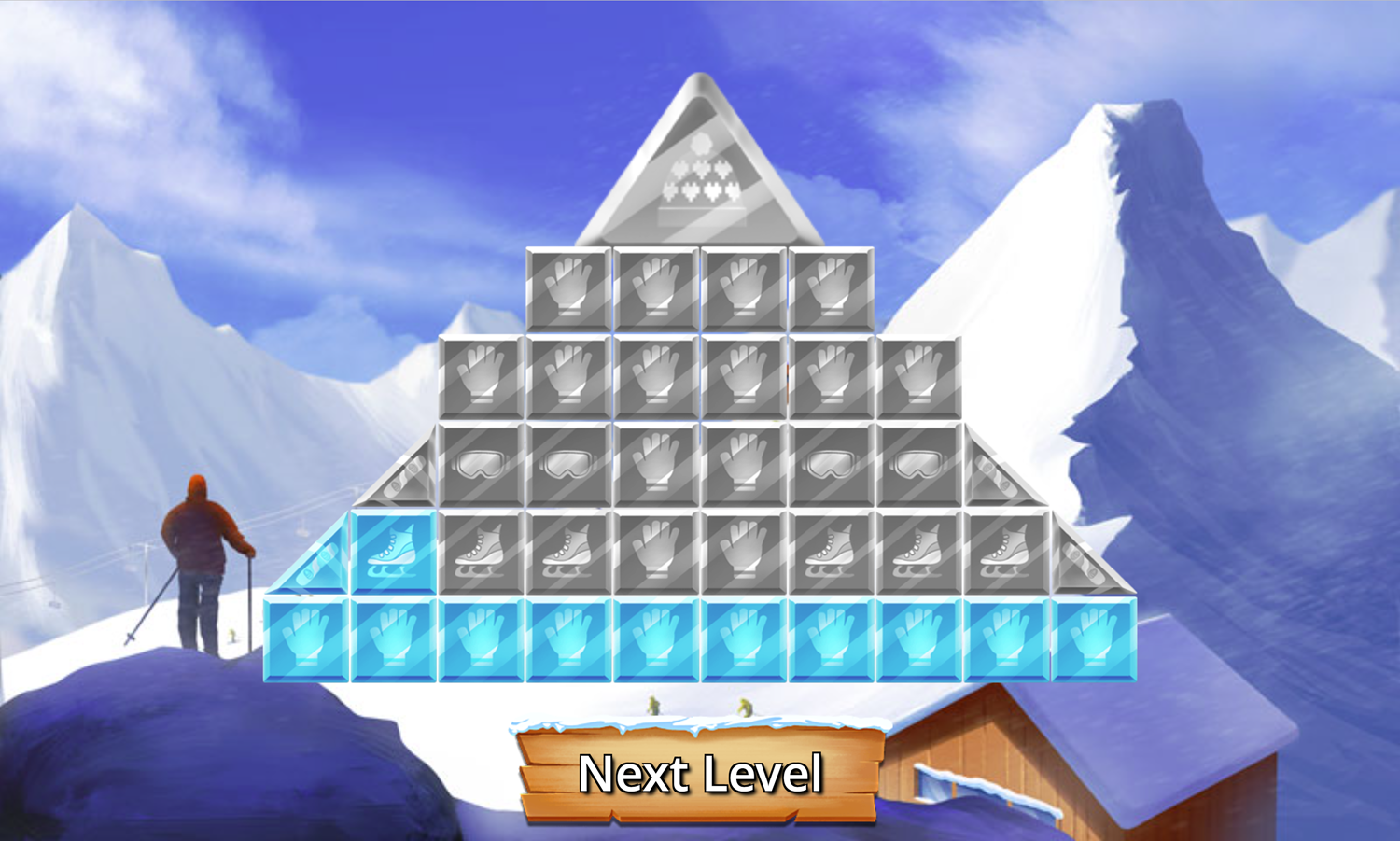 Glacier Solitaire Game Pyramid Building Screen Screenshot.