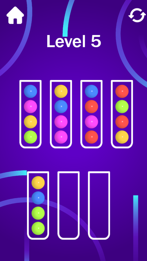 Glass Ball Puzzle Game Level Progress Screenshot.