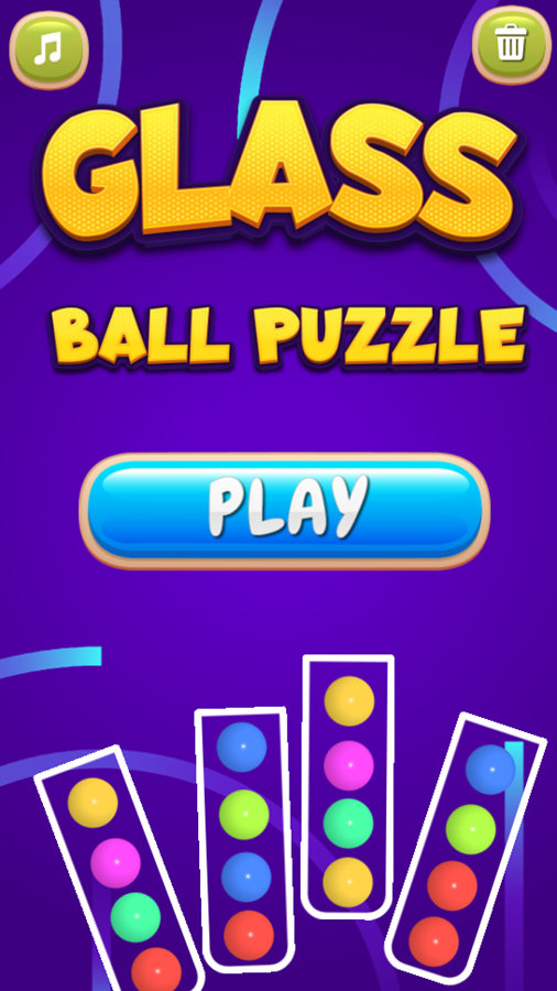 Glass Ball Puzzle Game Welcome Screen Screenshot.