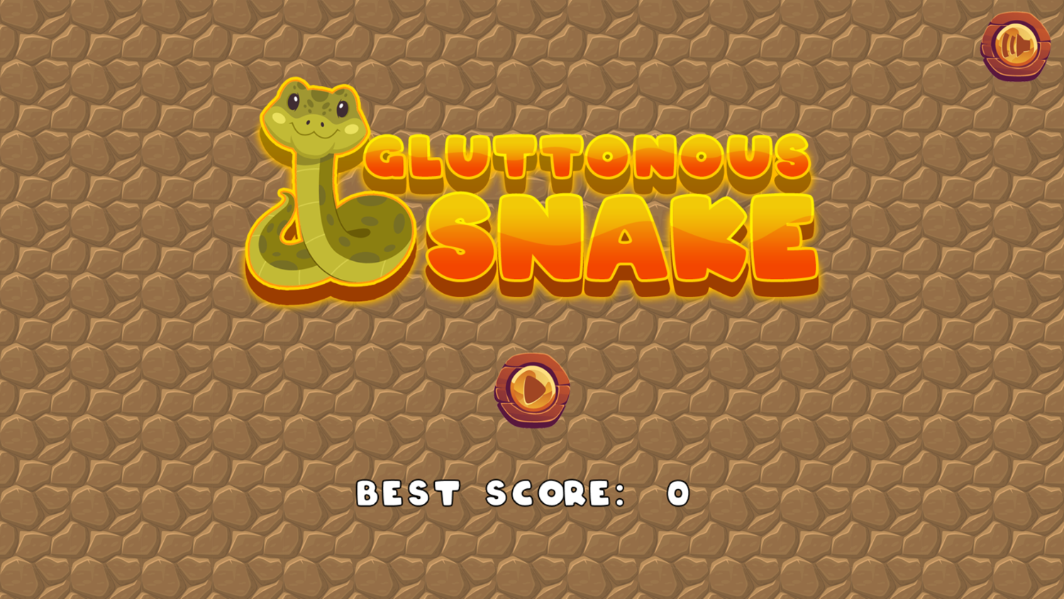 Gluttonous Snake Game Welcome Screen Screenshot.