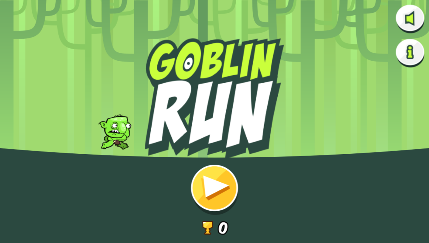 Goblin Run Game Welcome Screen Screenshot.