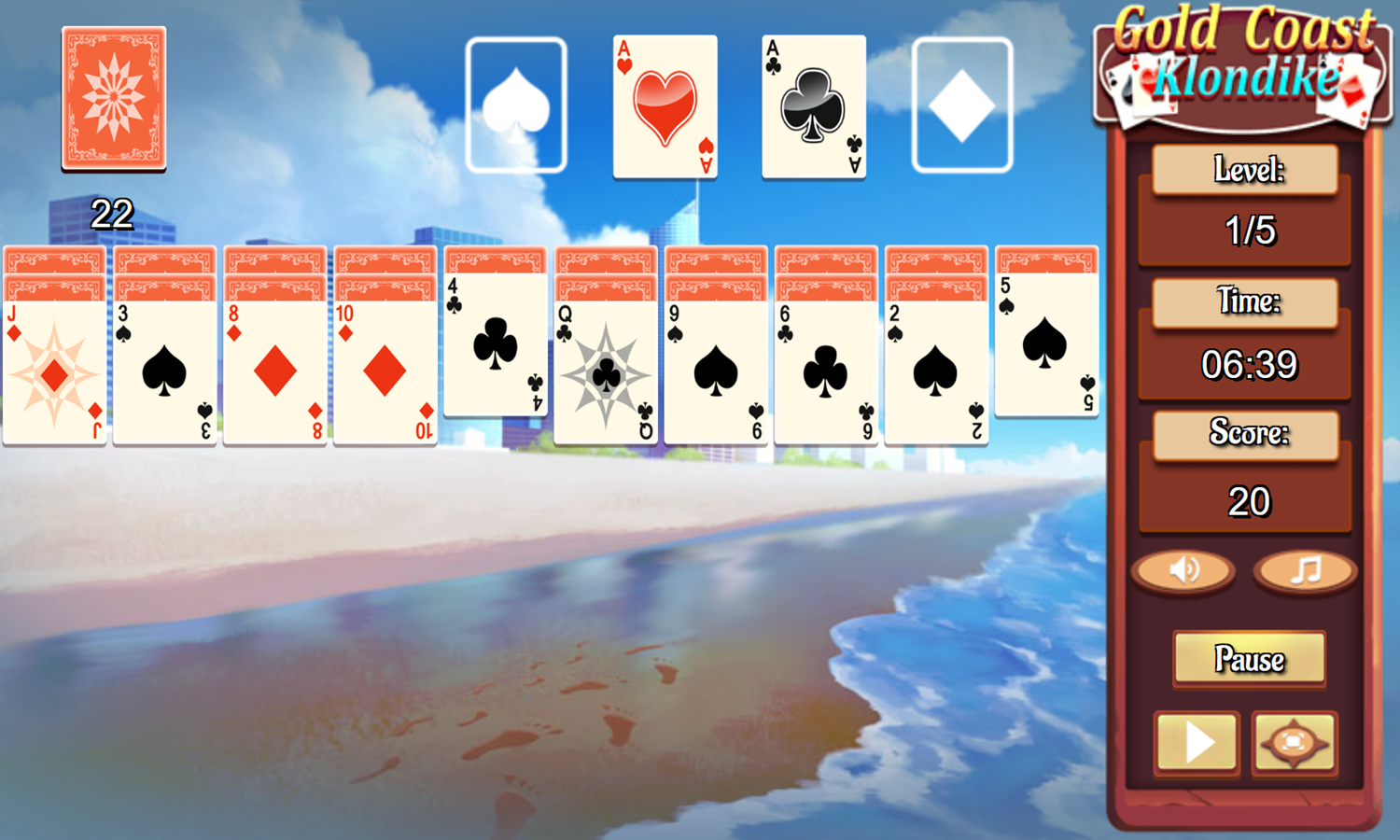 Gold Coast Klondike Game Start Screenshot.