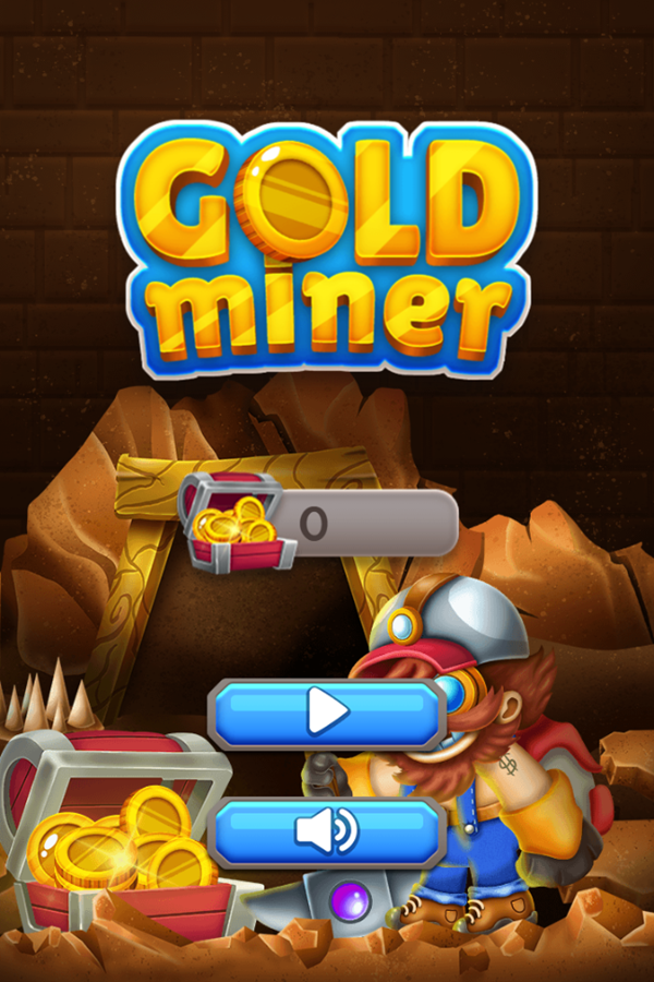 Gold Miner Game Welcome Screen Screenshot.