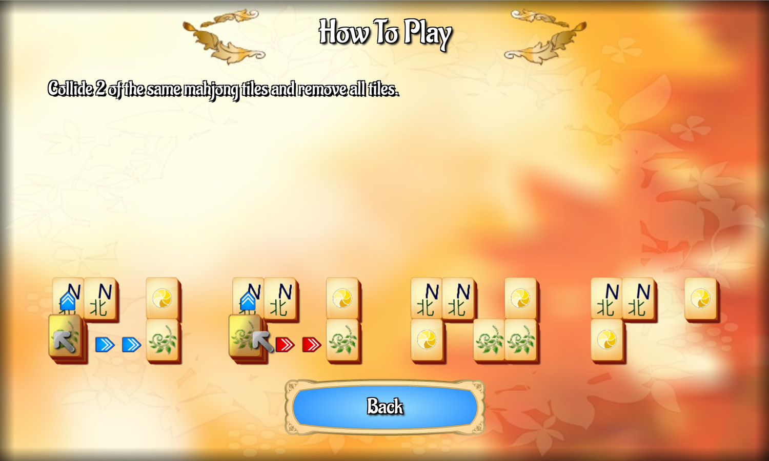 Golden Autumn Mahjong Game How to Play Screenshot.