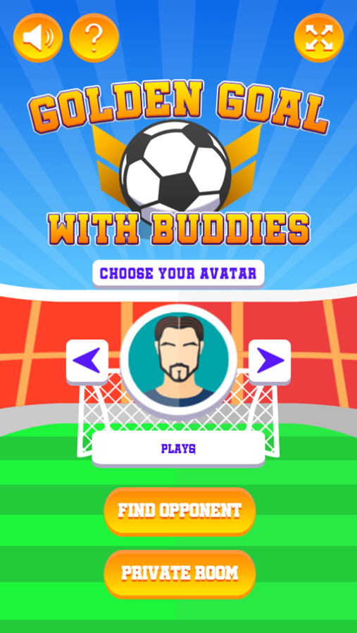 Golden Goal With Buddies Game Welcome Screen Screenshot.