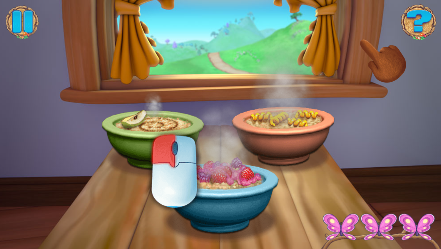 Goldie and Bear Fairy Tale Forest Adventures Game Food Blowing How To Play Screenshot.
