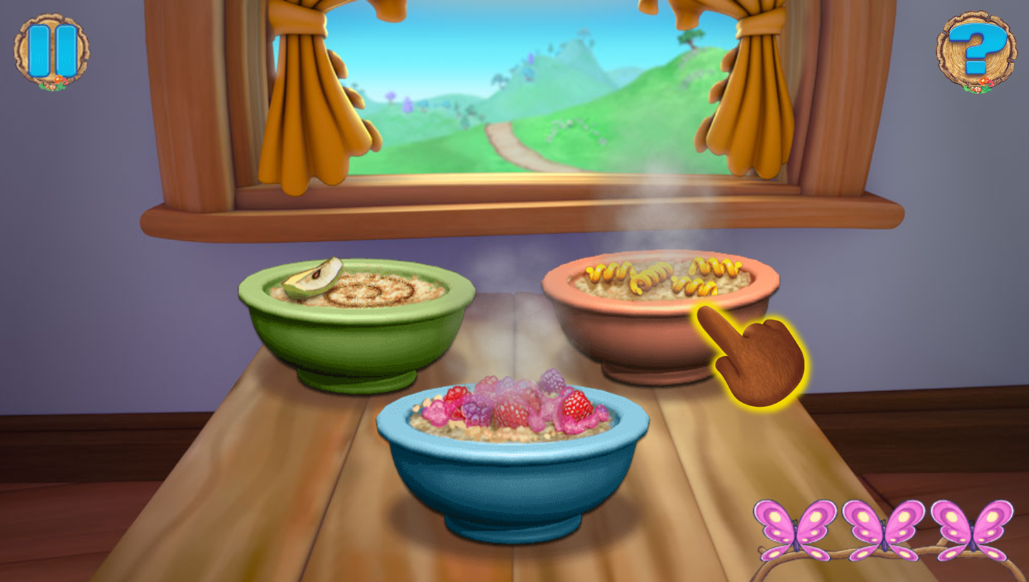 Goldie and Bear Fairy Tale Forest Adventures Game Food Blowing Play Screenshot.
